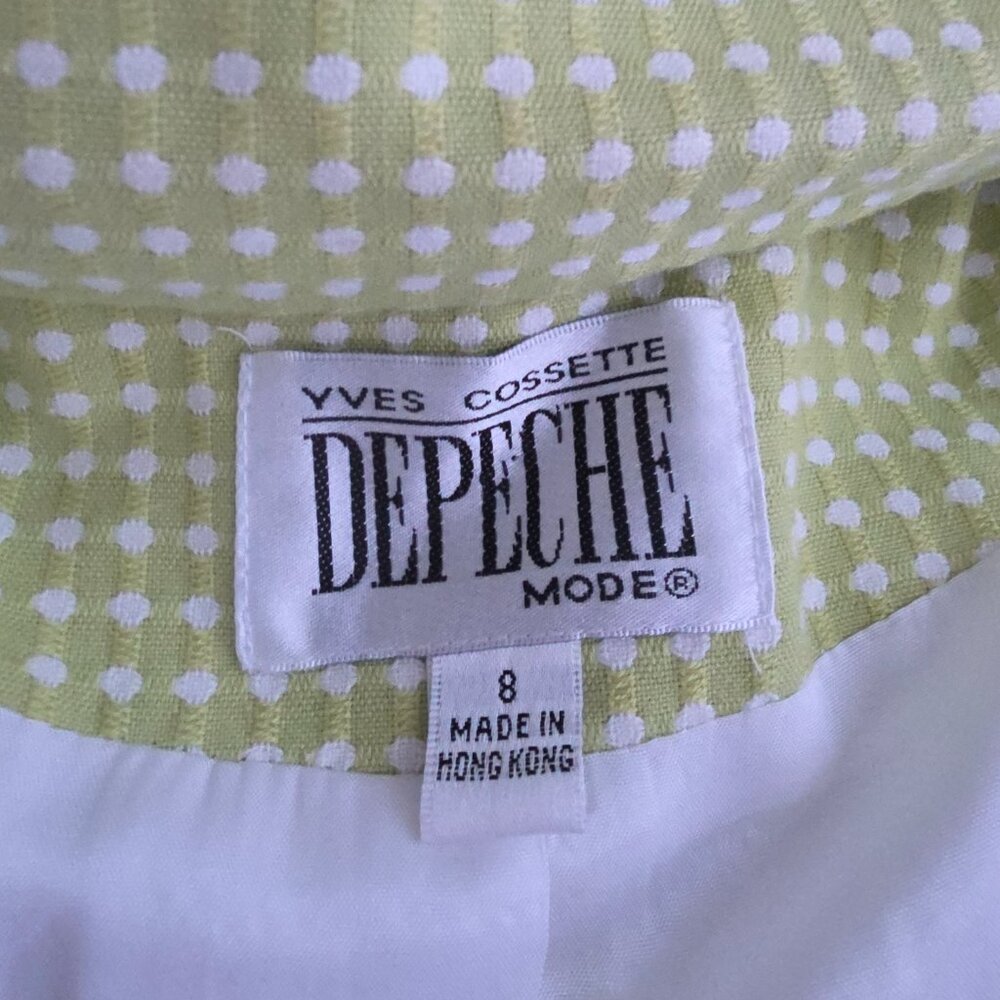 Y2K Yves Cossette Depeche Mode Green with white jacket NWT Size 8 - Picture 11 of 12